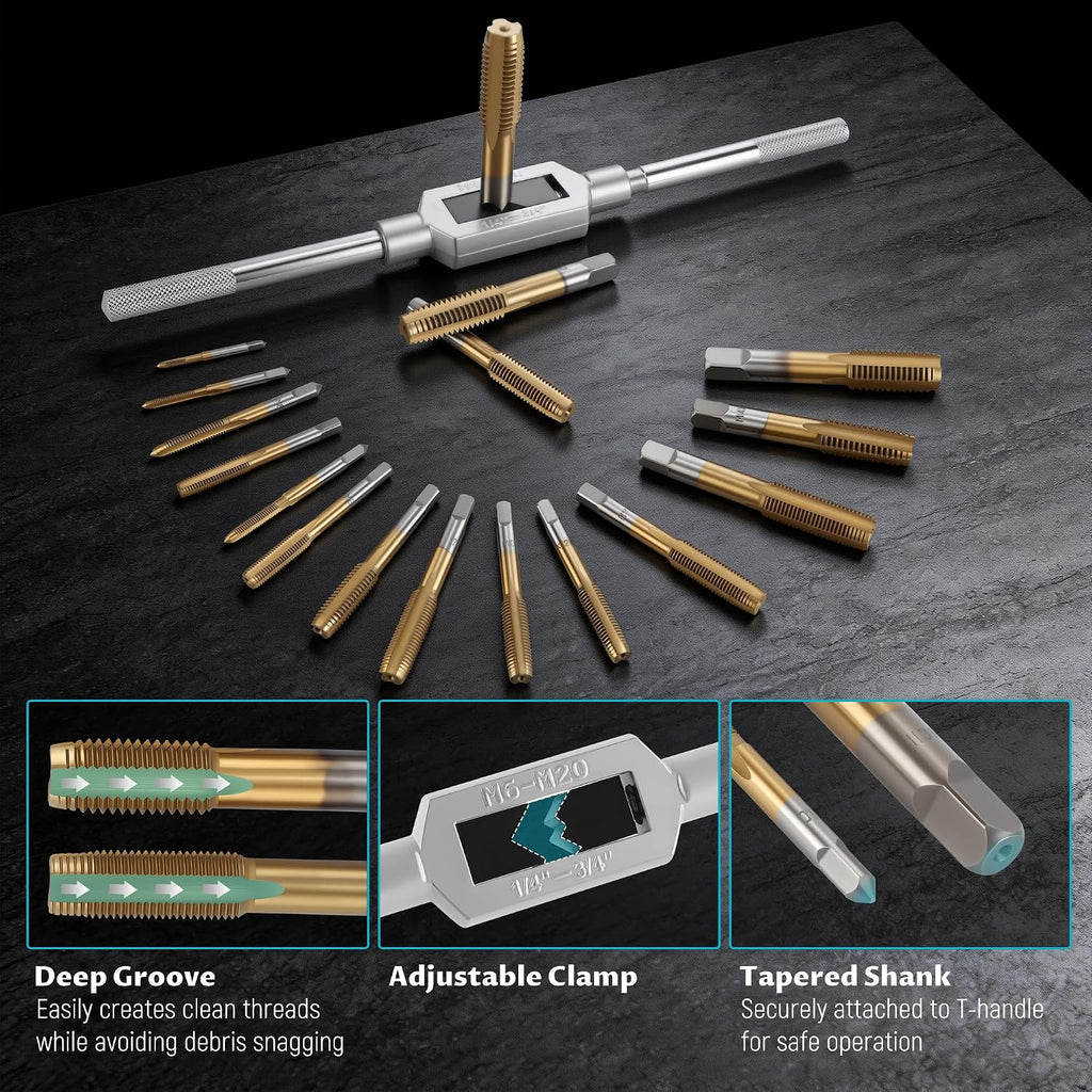 Anfrere 86pcs Tap and Die Set in SAE & Metric Sizes