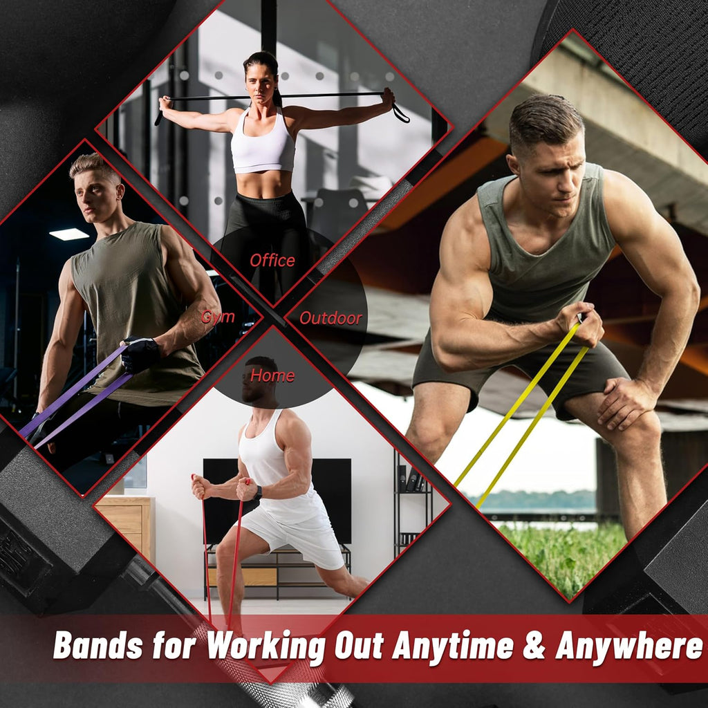 5-Level Resistance Bands for Working Out, Pull Up Assistance Bands | 5-125 LBS Resistance, Fitness, Full-Body