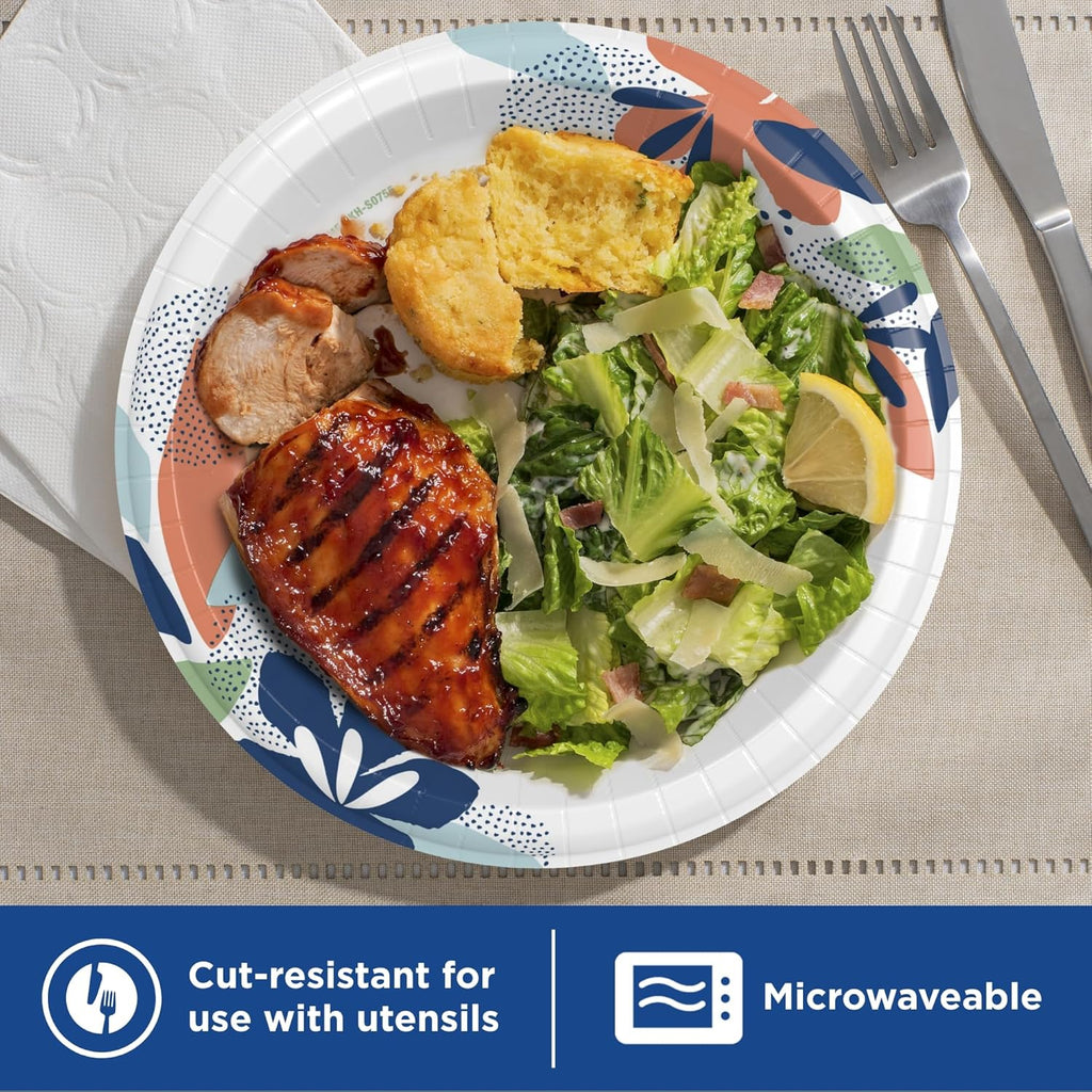 Large Paper Plates 10 Inch, 150 Ct Disposable Paper Plate Pack