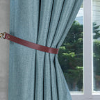 Faux Leather Curtain Tiebacks with Hooks, 4 Pack, Claert