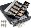 13" Cash Register Drawer for Point of Sale (POS) System with Fully Removable 2 Tier Cash Tray, 4 Bill/5 Coin, 12-24V