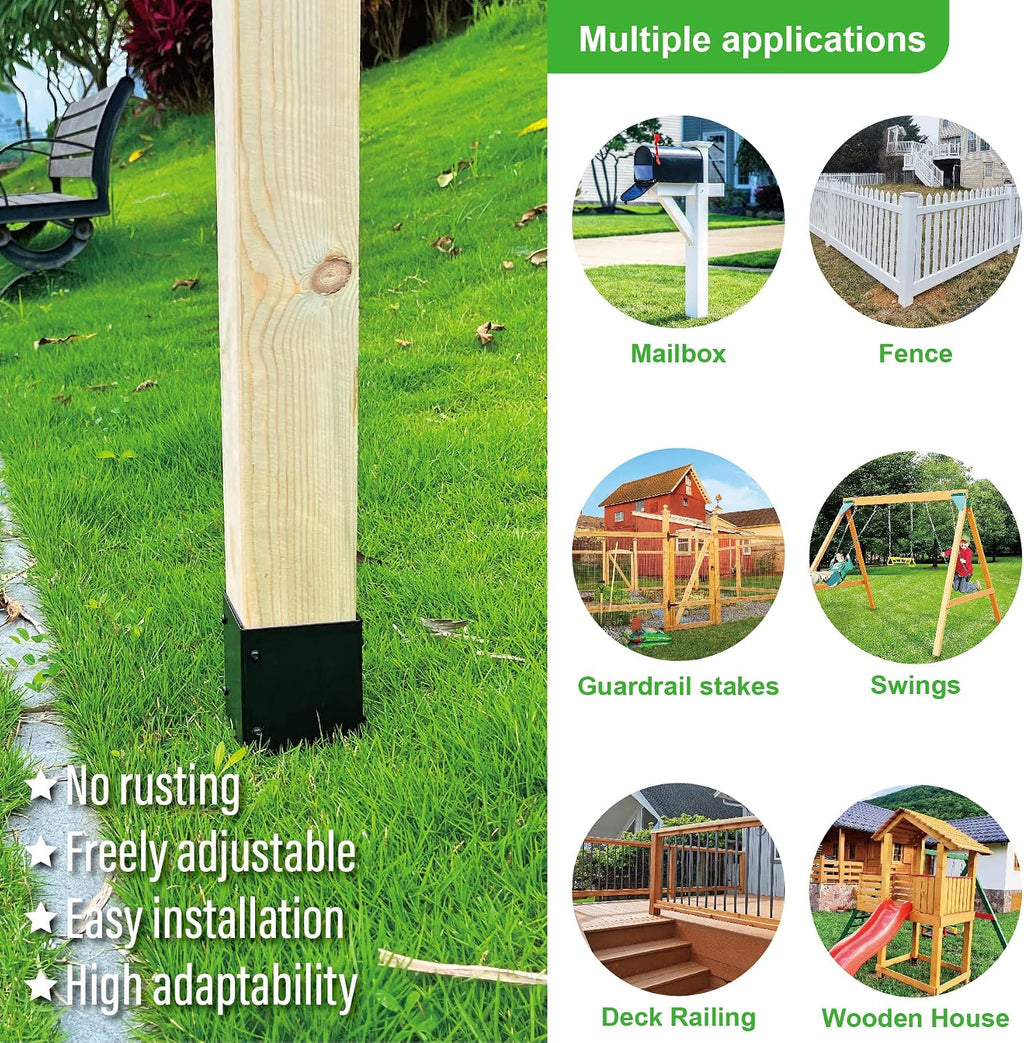 304 Stainless Steel Adjustable Post Protector (Range 3.3-6in), Protect mailboxes, Deck and Fences from rain and