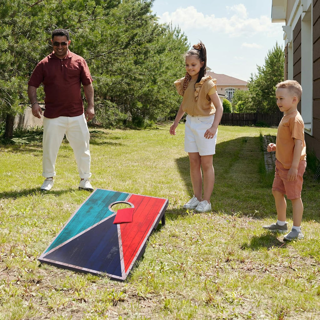Cornhole Set 4x2 and 3X2 Regulation Size Corn Holes Sets with Carrying Bags & 8 Bean Bags Cornhole Boards Bean Toss