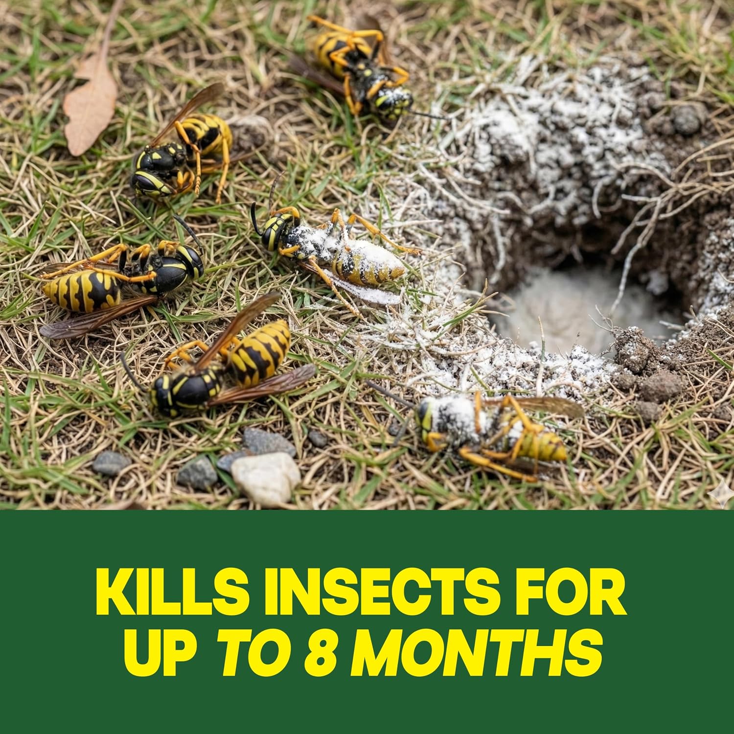 Outdoor Wasp Ground Nest Killer, Dust Insecticide for Outside Household Use, Wasp Killer, Fast-Working and Odorless