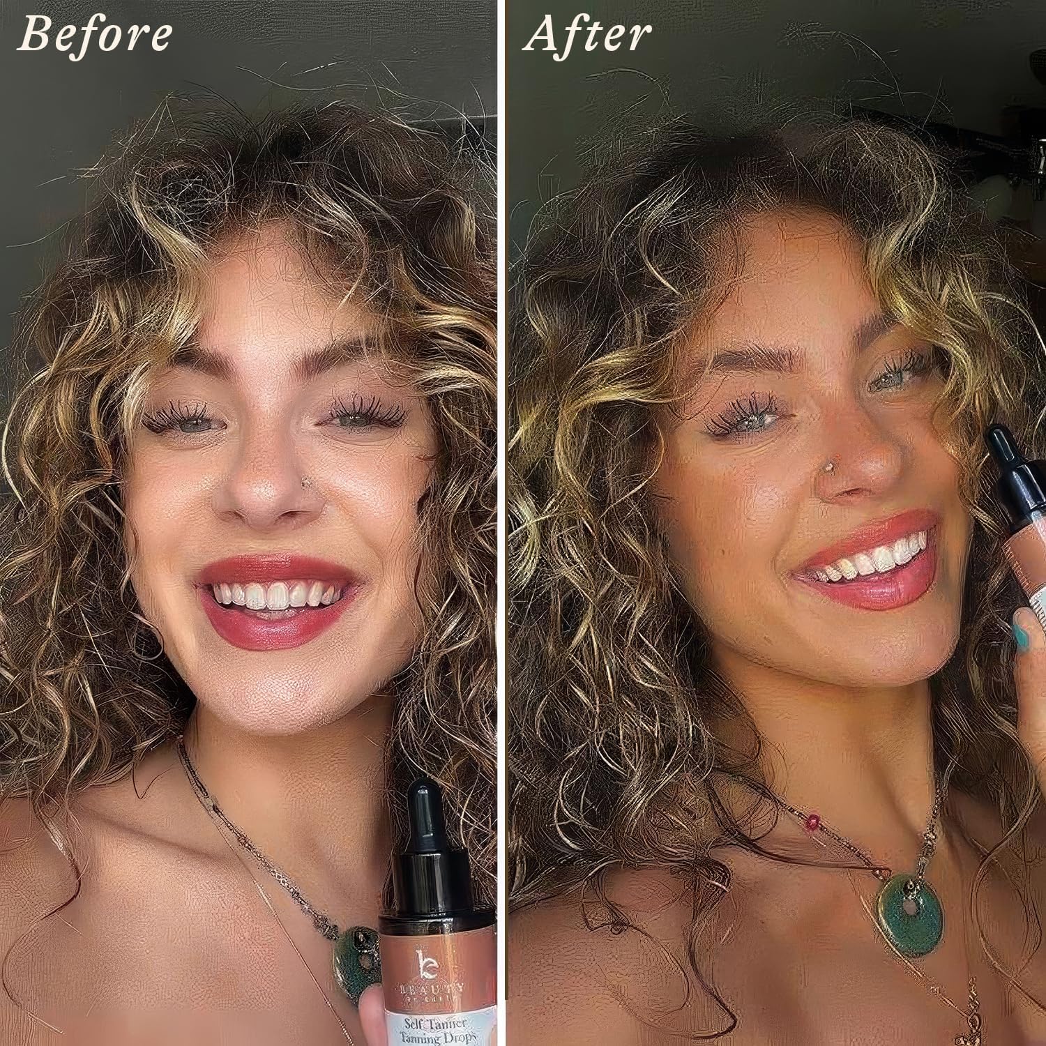 Self Tanning Drops for Face - USA Made with Organic & Natural Ingredients | Ultra Dark Face Tanning Drops to Add to