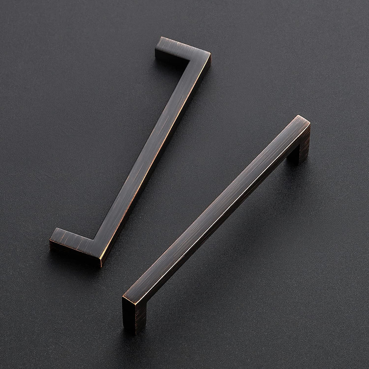 Oil Rubbed Bronze Cabinet Handles Solid Drawer Pulls 5 Inch 10 Pack