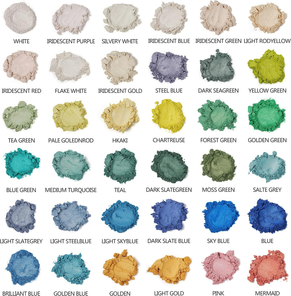 Mica Powder, 72 Colors (10g), Pigment for Epoxy Resin, Soap, Bath Bomb | Complies with ASTM D-4236| For Lip Gloss