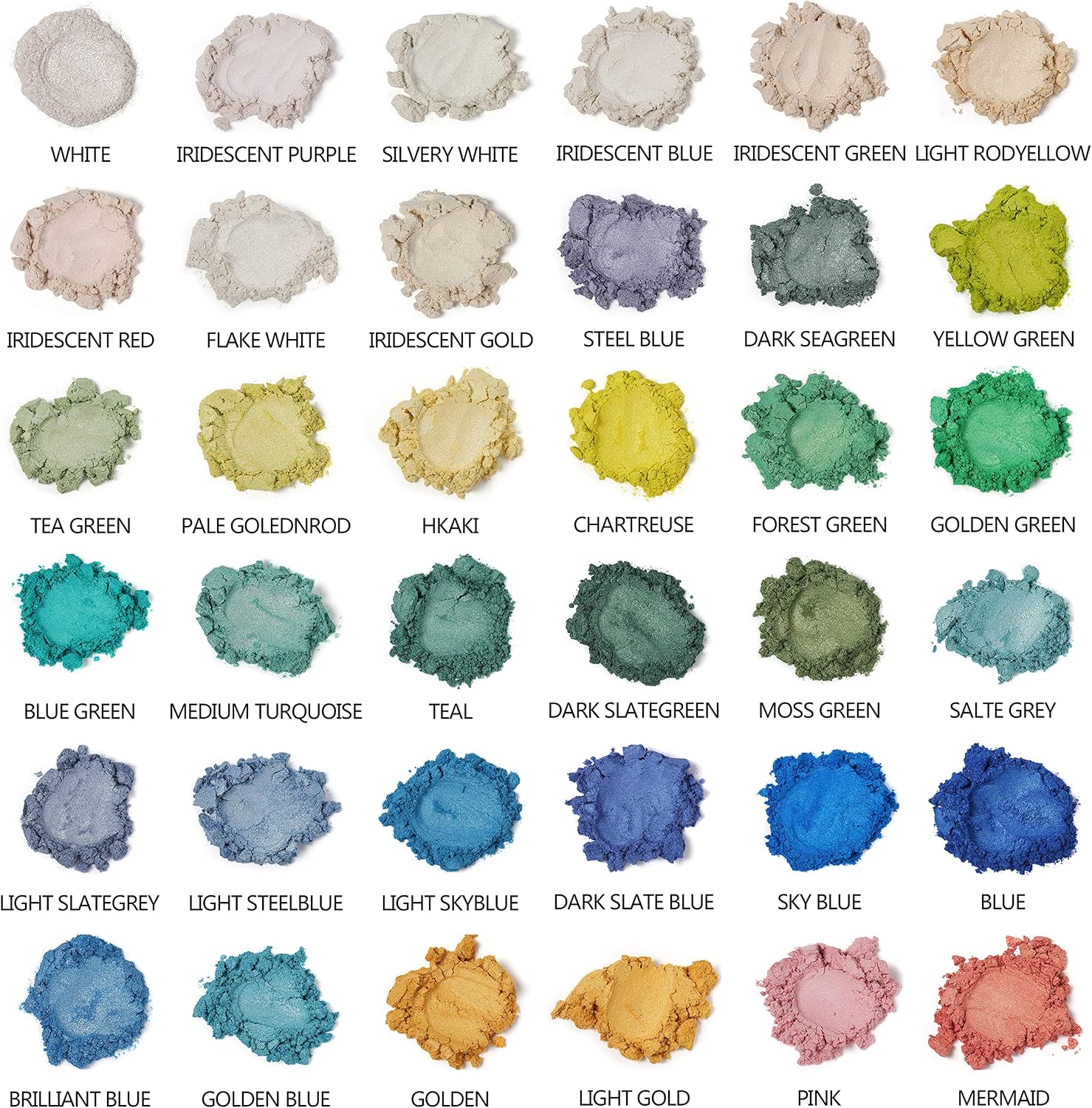 Mica Powder, 72 Colors (10g), Pigment for Epoxy Resin, Soap, Bath Bomb | Complies with ASTM D-4236| For Lip Gloss