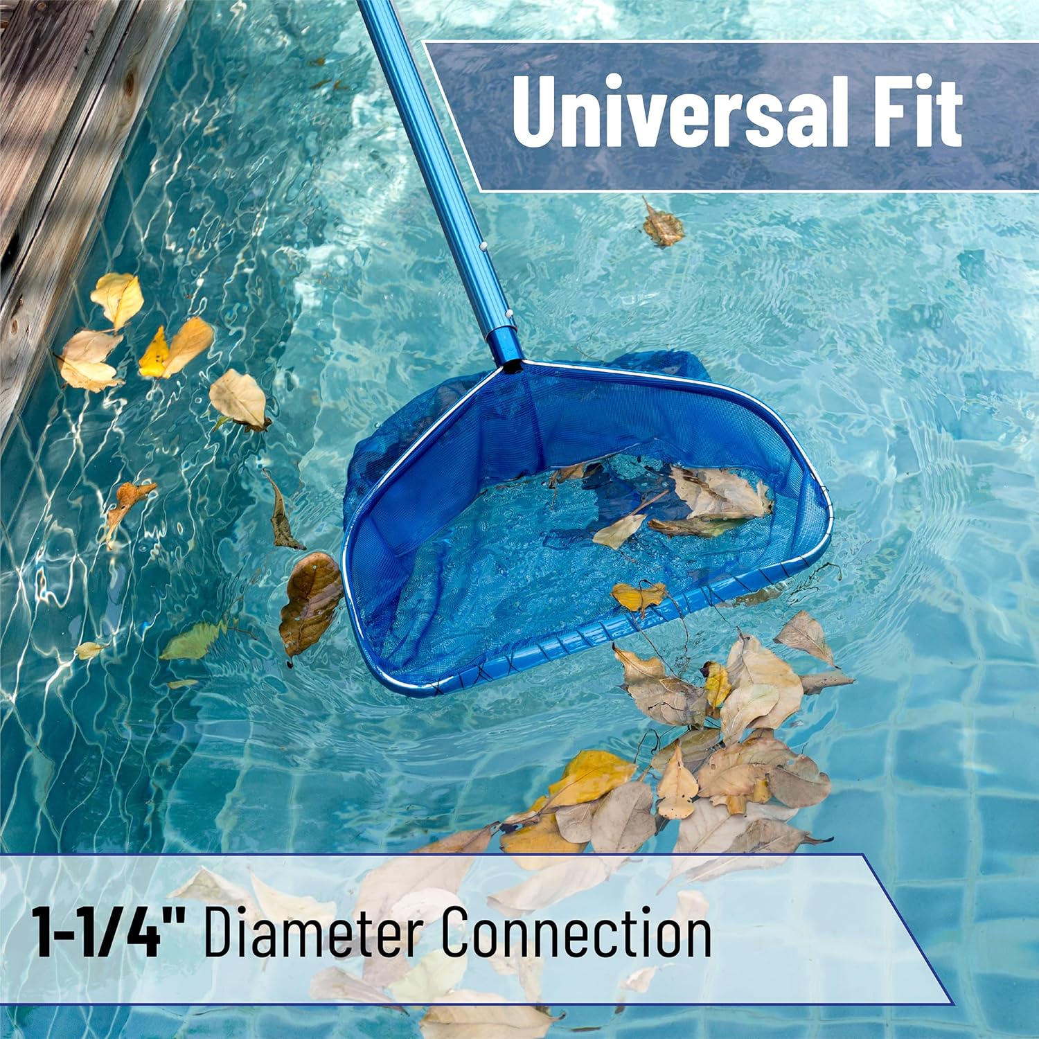 Telescopic Pool Pole, 12Ft, Adjustable 3Piece Expandable Step-Up, Pool Brush Pole for Cleaning