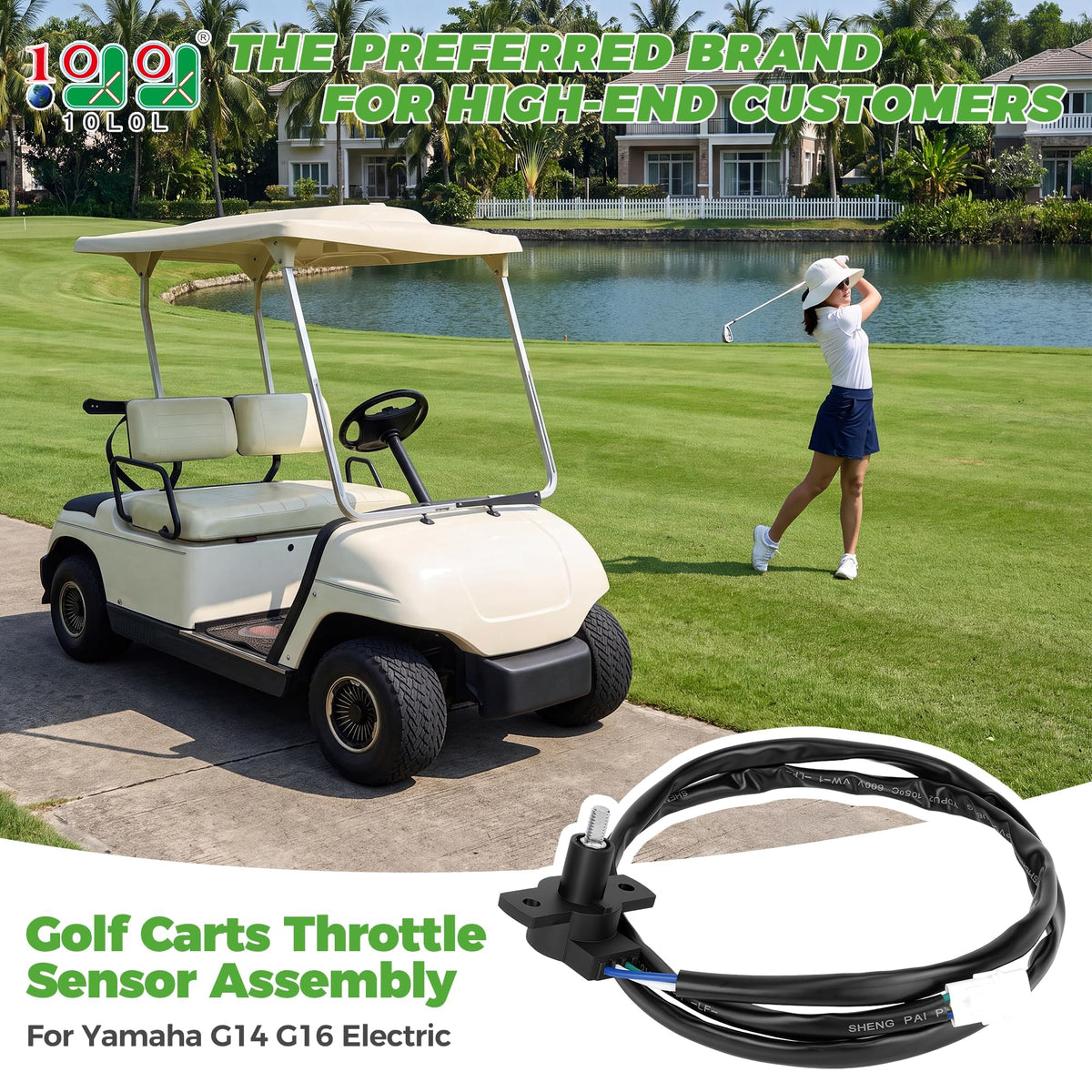 10L0L Golf Cart Throttle Sensor Assembly for Yamaha G14 G16 Electric