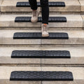 Rubber Stair Treads Non Slip Outdoor/Indoor 30" x 10" 5PCS, Black