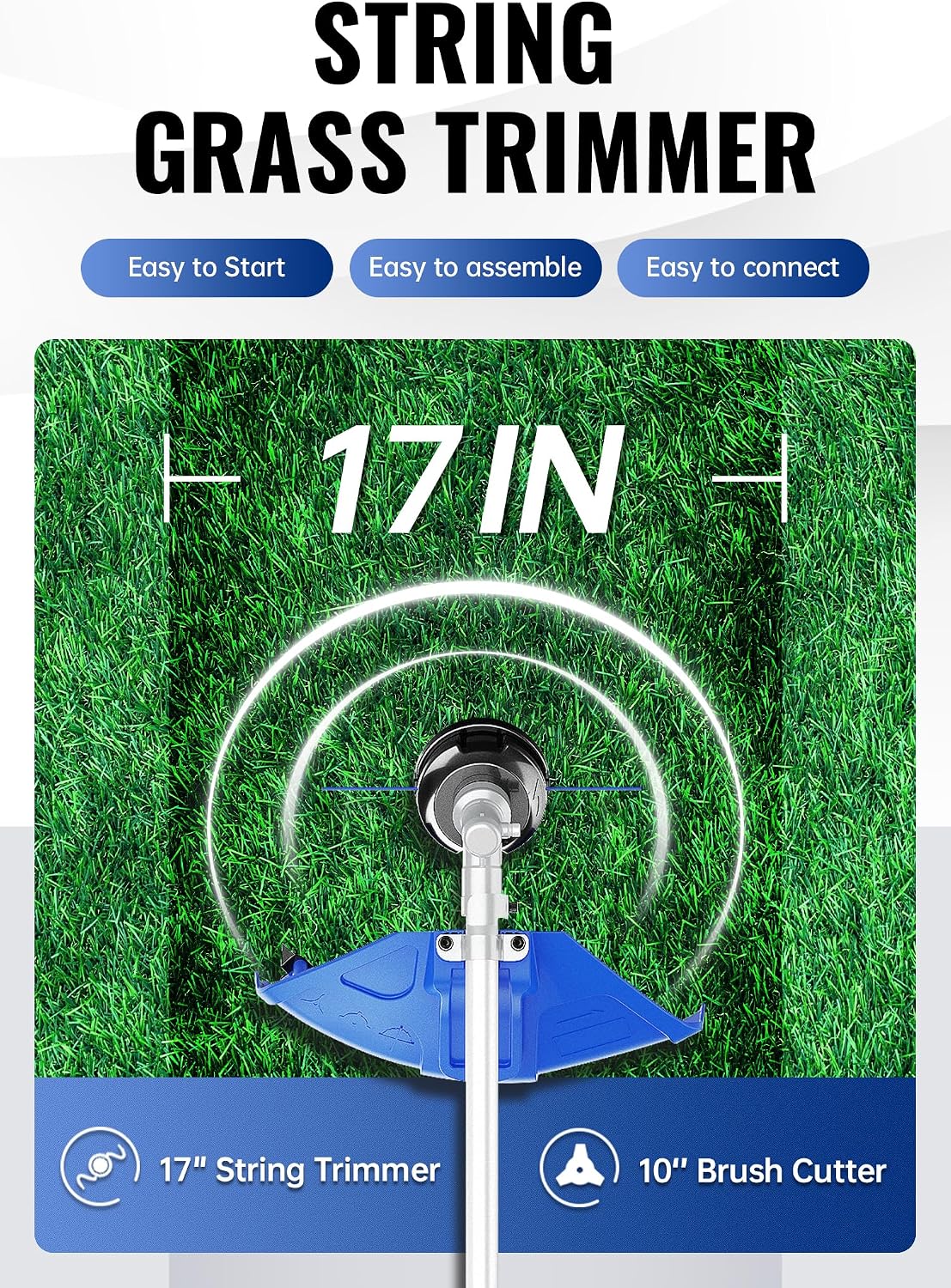 Gen2 26cc Gas String Trimmer, 17-in 3-in-1 Combo | Gen 2 adds an aluminum shaft, durable PA line and an extra spool