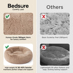 Calming Small Medium Dog Bed Donut Washable Puppy Bed,27ins Camel