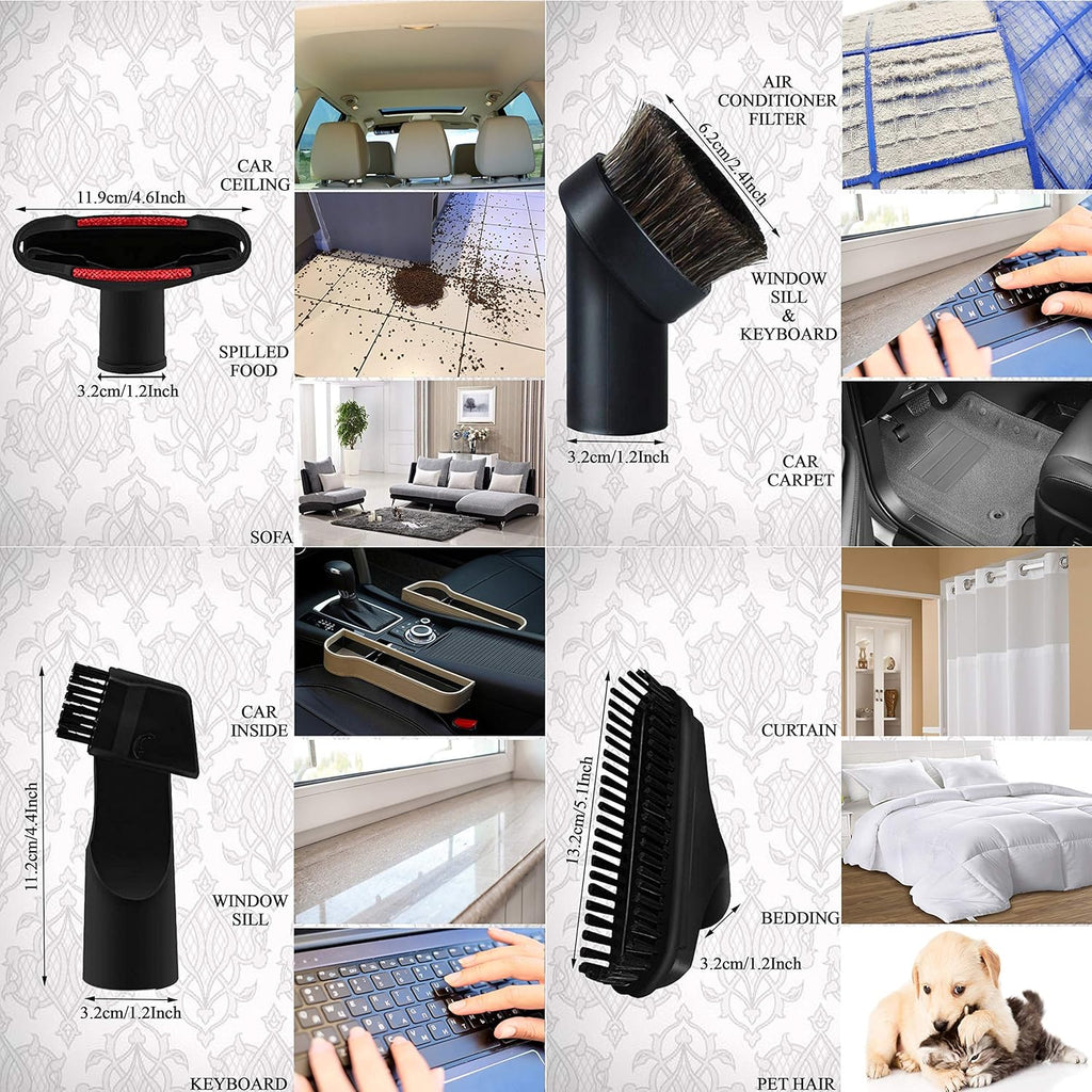 Household Cleaning Kit Vacuum Cleaner Accessories & Air Driven Pet Upholstery Turbo Brush Vacuums Nozzle Tool Pet