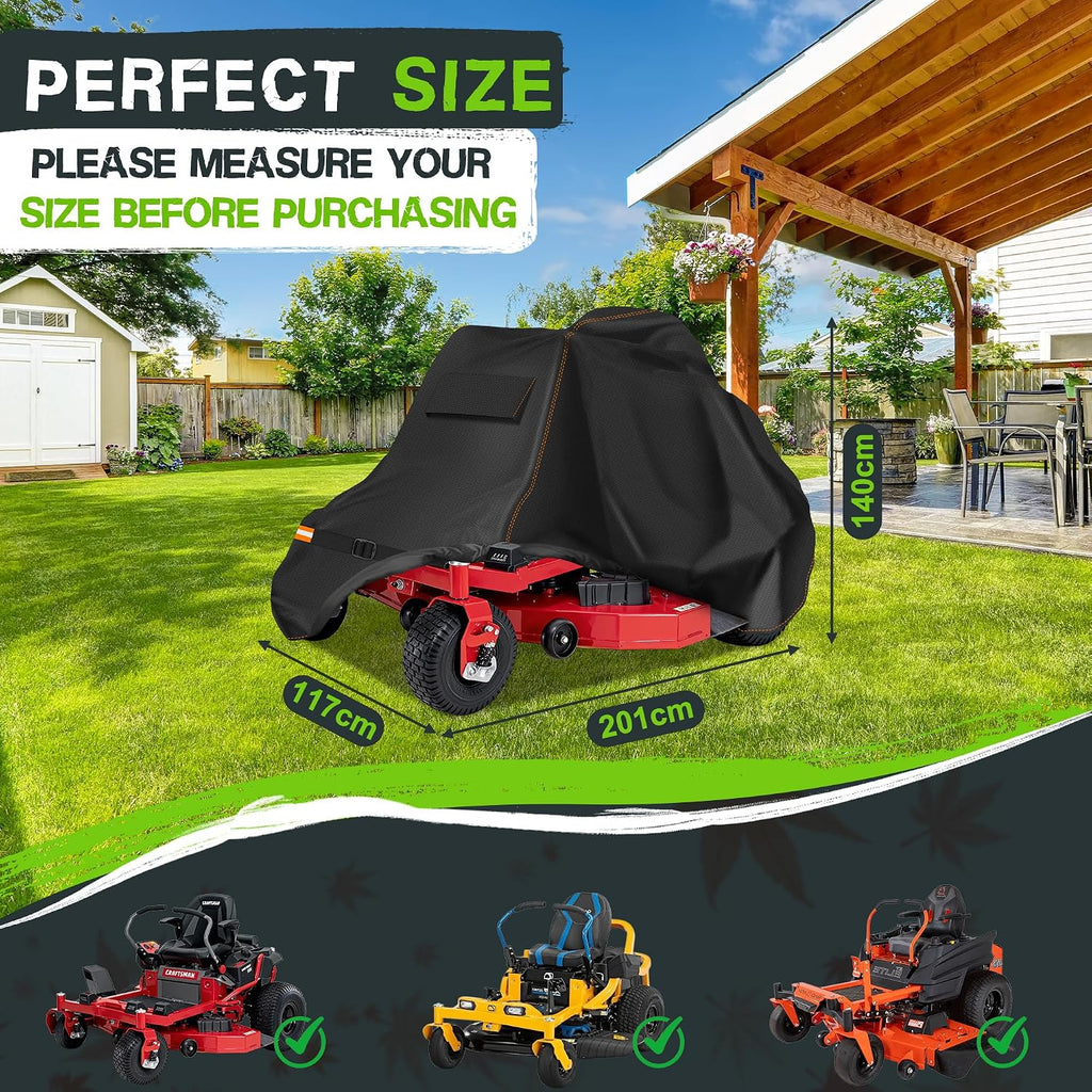 Garden Zero Turn Mower Cover Waterproof,Zero Turn Lawn Mower Covers Windproof,Mower Protector Fit with Air Vents and