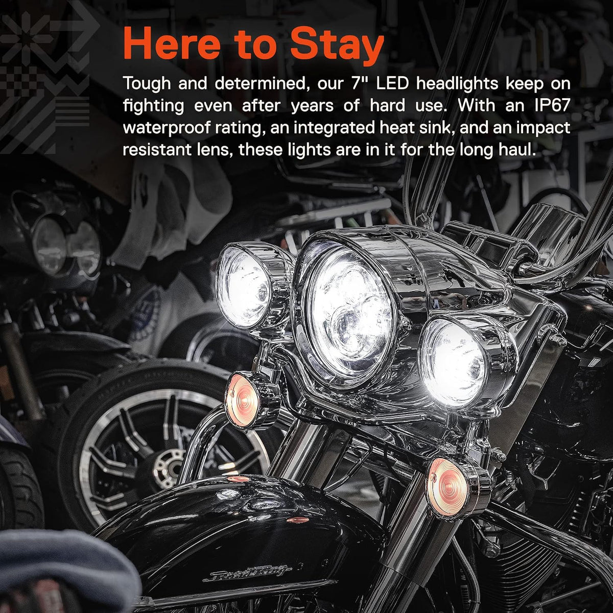 TRUE MODS 7 Inch LED Headlight for Harley Davidson Daymaker Motorcycle Kit