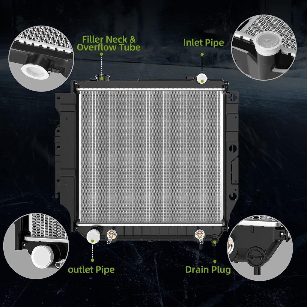 AUTOSAVER88 Radiator Compatible with 1997-2006 Jeep Wrangler L6 4.0L, for 03-06 Jeep Wrangler L4 2.4L, for 97-02 Jeep Wrangler 2.5L ATRD1063