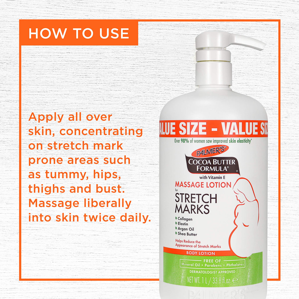 Stretch Marks Body Lotion for Pregnancy & Weight Changes (33.8 Oz)