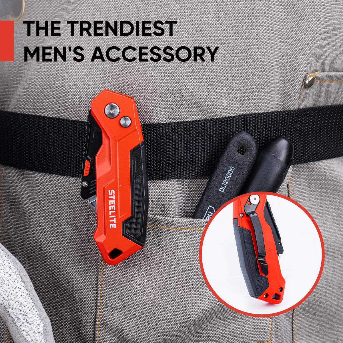 Folding Utility Knife, Heavy Duty Box Cutter with 13 Extra Blades