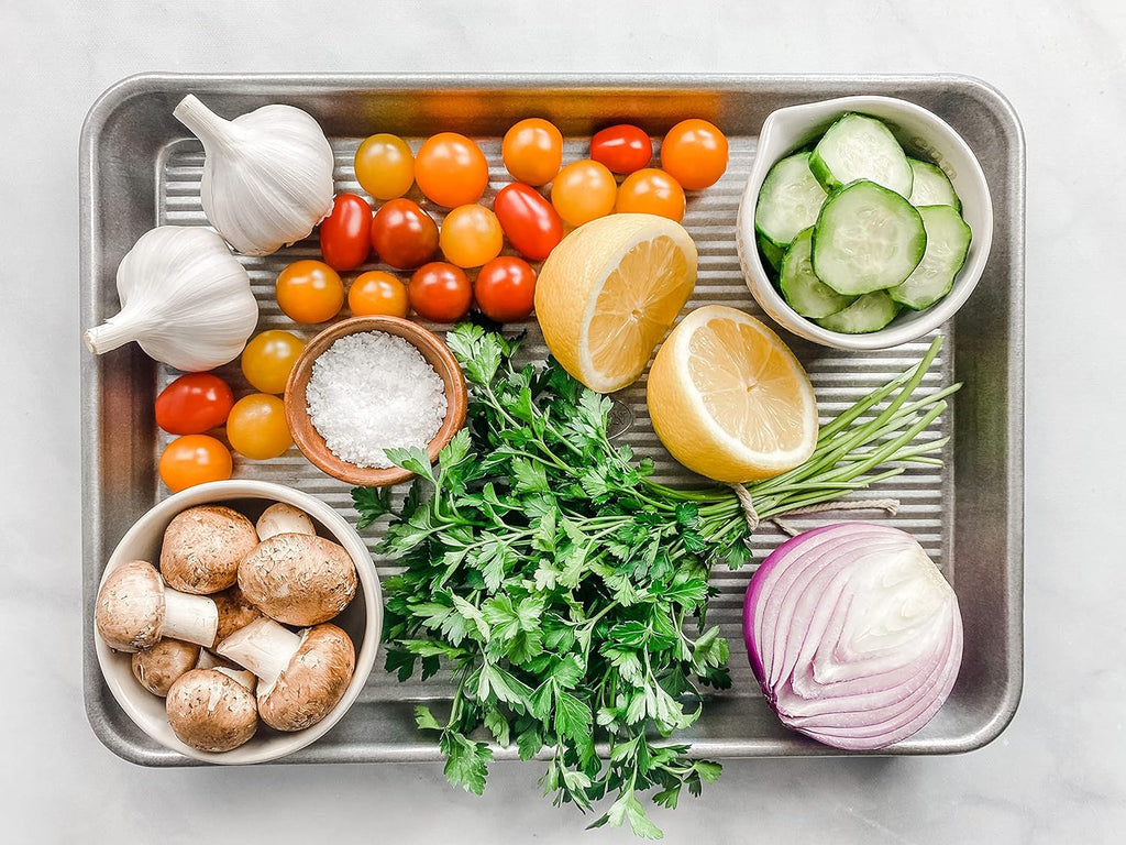 Bakeware Nonstick Quarter Sheet Pan, Baking Sheet Aluminized Steel, Pan Measures: 13 x 9.5 x 1 inches