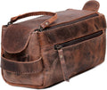 Genuine Buffalo Leather Unisex Toiletry Bag Travel Leather Dopp Kit Made With High Class Buffalo Leather