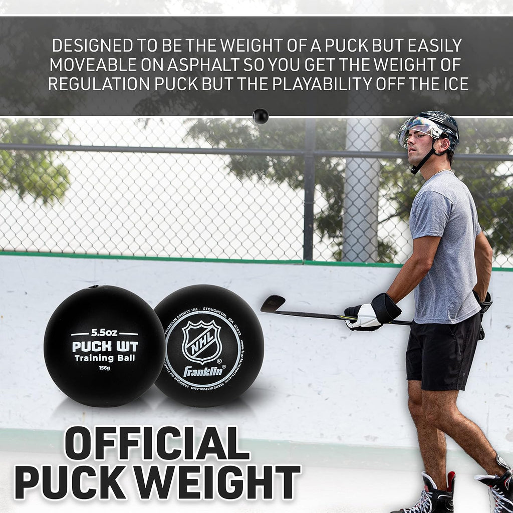NHL Hockey Stick Handling Training Balls - 4 Pack | Deke + Hands Development, On + Off Ice Drills, Weighted Puck
