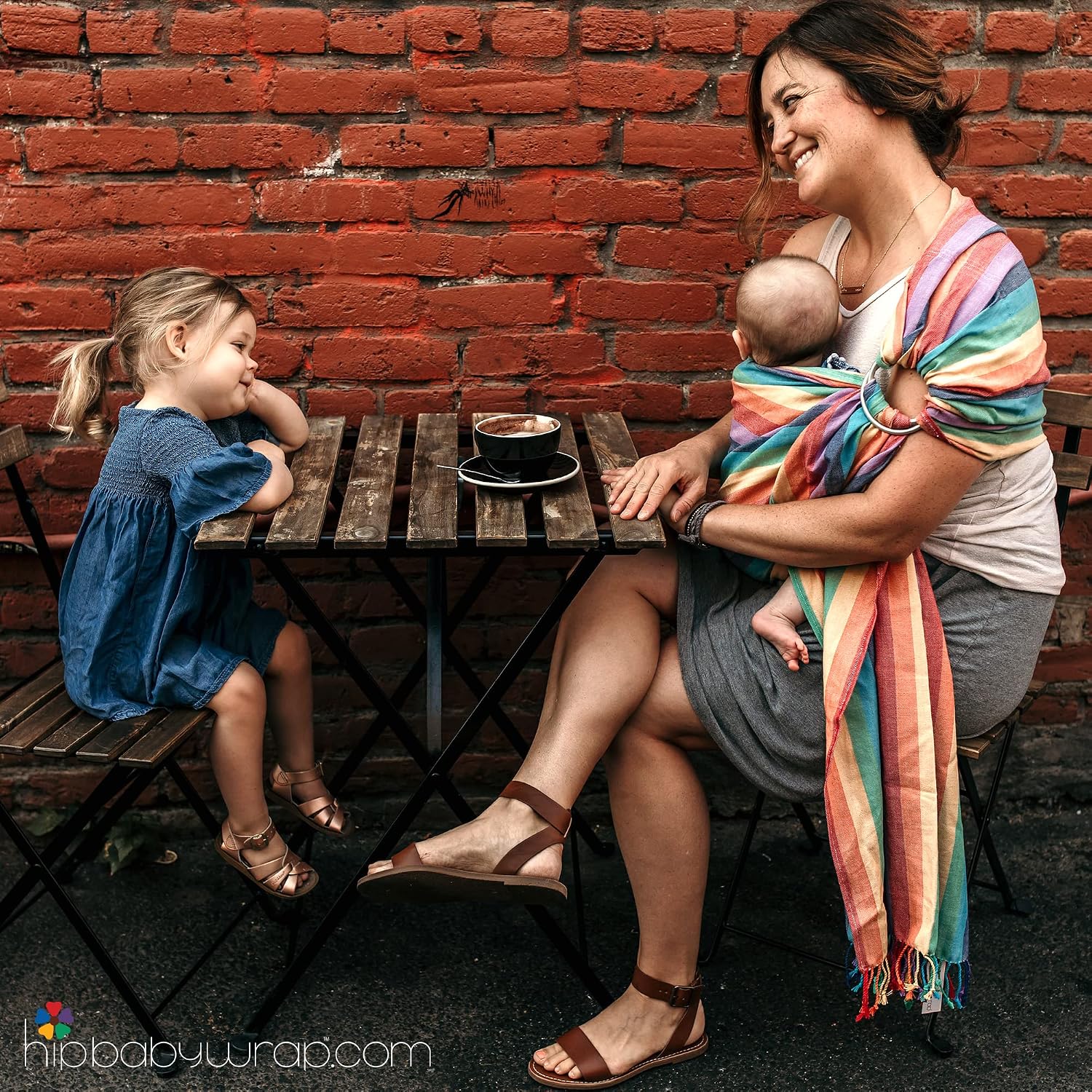 Ring Sling Carrier for Baby, 8-35 lbs - Summer Rainbow | Carrier for Newborns Infants Toddlers, Adjustable Soft