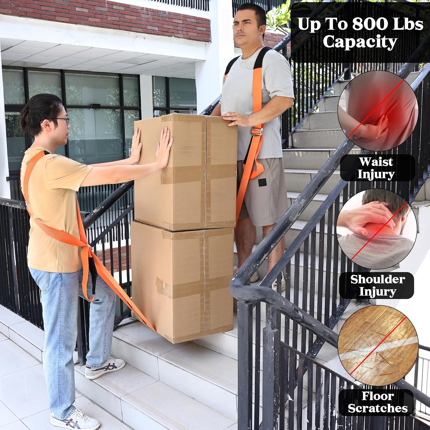 Moving Straps 2-Person Lifting Straps for Moving Item up to 800 lbs