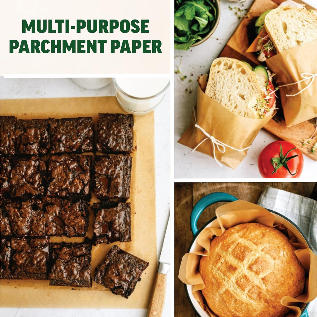 12x12 Parchment Paper Squares, 200 Sheets, Unbleached, Pre-Cut