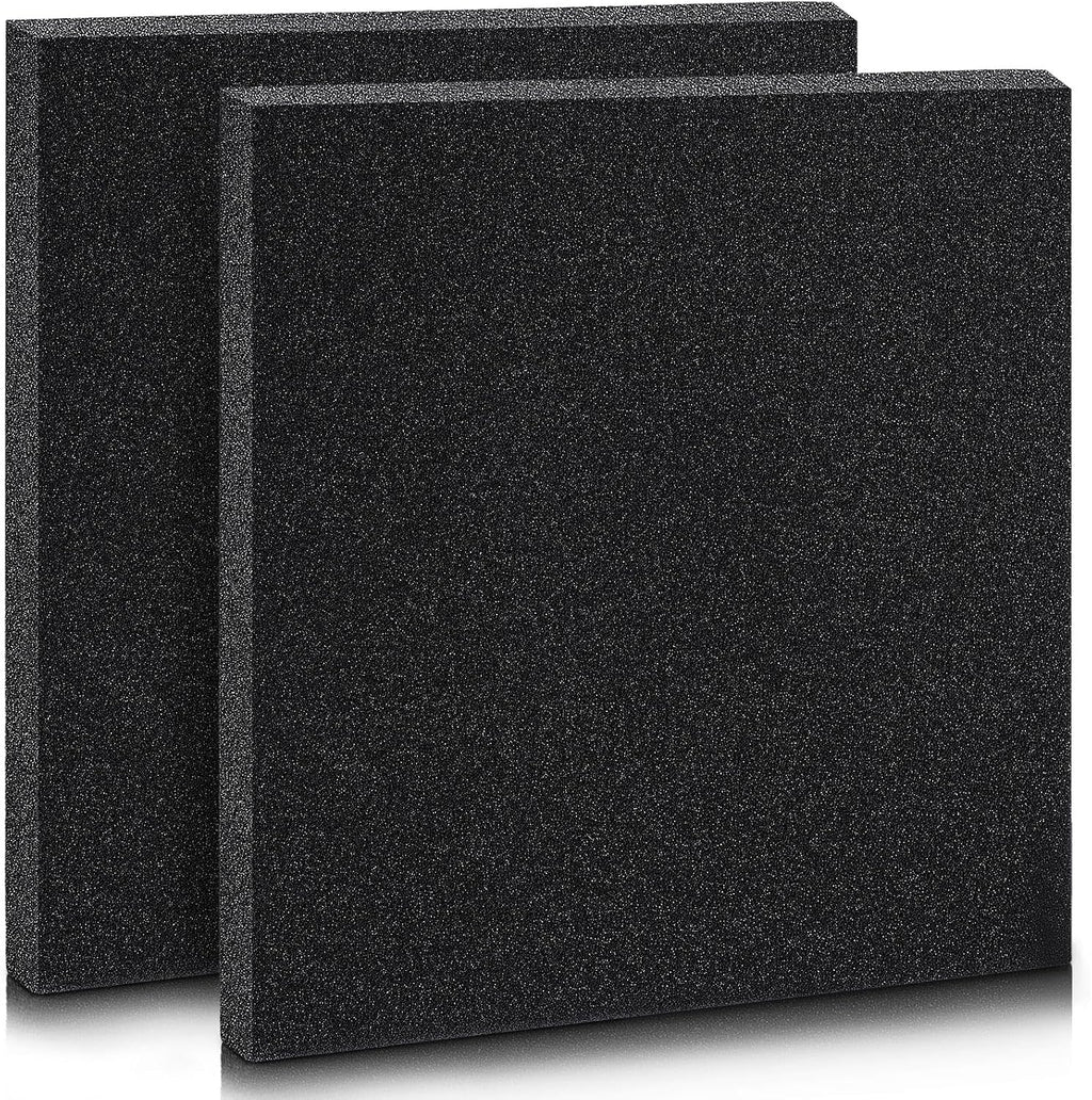 2 Pcs Black Foam Pad 12 x 12 x 0.25 Inches