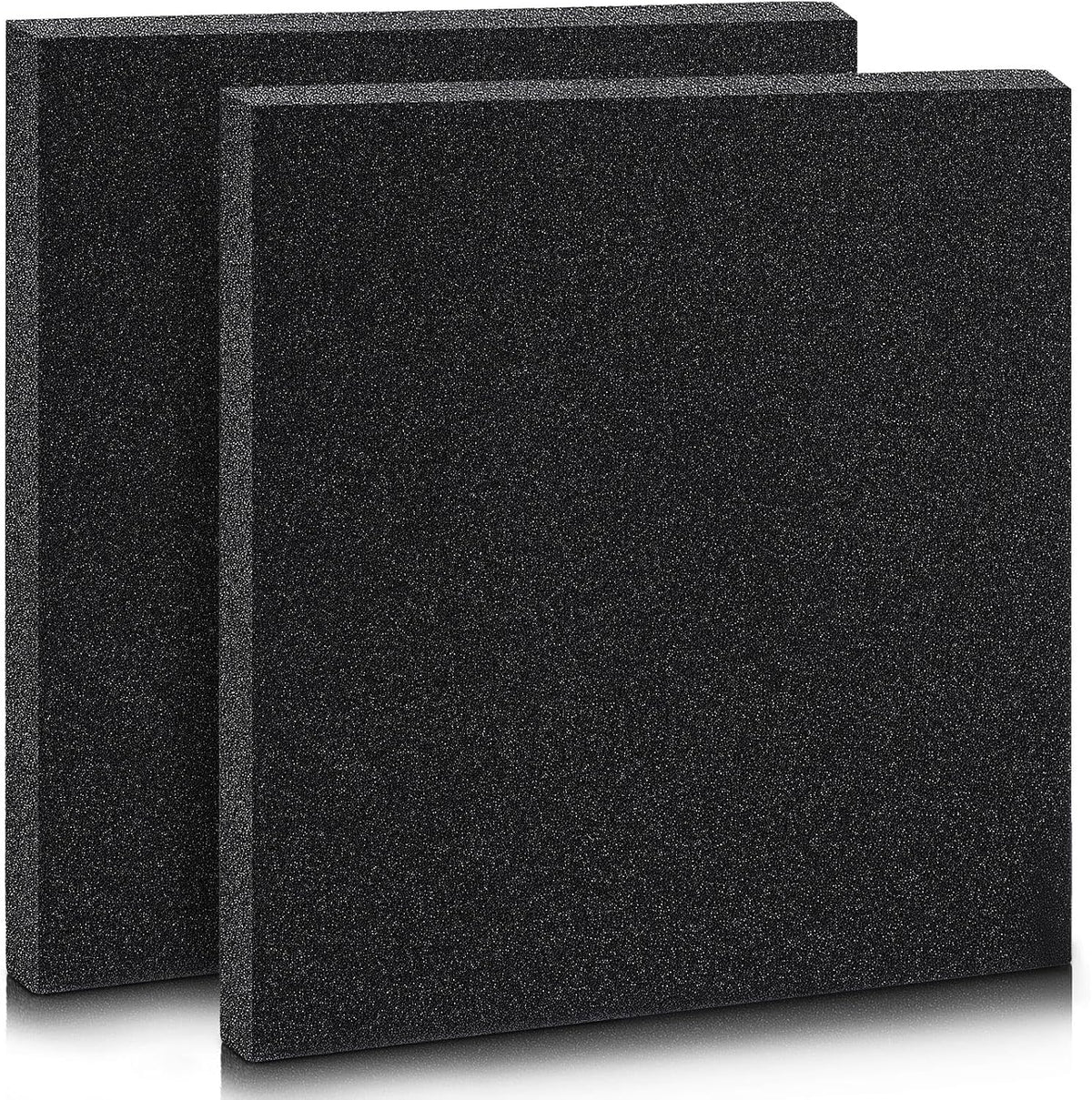 2 Pcs Black Foam Pad 12 x 12 x 0.25 Inches