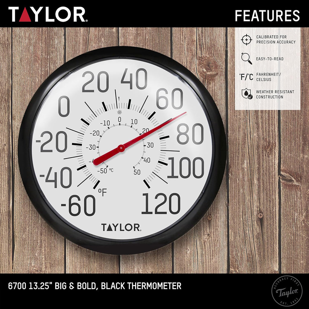Taylor 13.25 Inch in/Out Dial Weather Thermometer