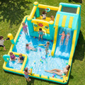 Inflatable Bounce House Water Slide, Widen Water Slide Park 10-in-1 Bounce House with 480W Blower, Jumping, Climbing