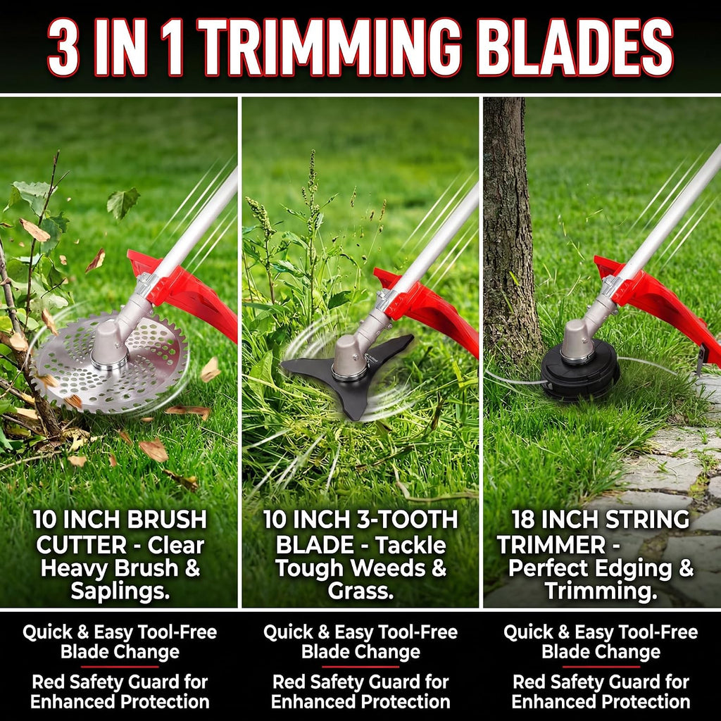 58CC 2-Stroke Gas Brush Cutter Pro-Grade String Trimmer EPA Compliant Orange Heavy-Duty Weed Eater Lawn & Overgrowth