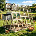 Chicken Coop Run 114" Large Walk-in Hen House with Nesting Box