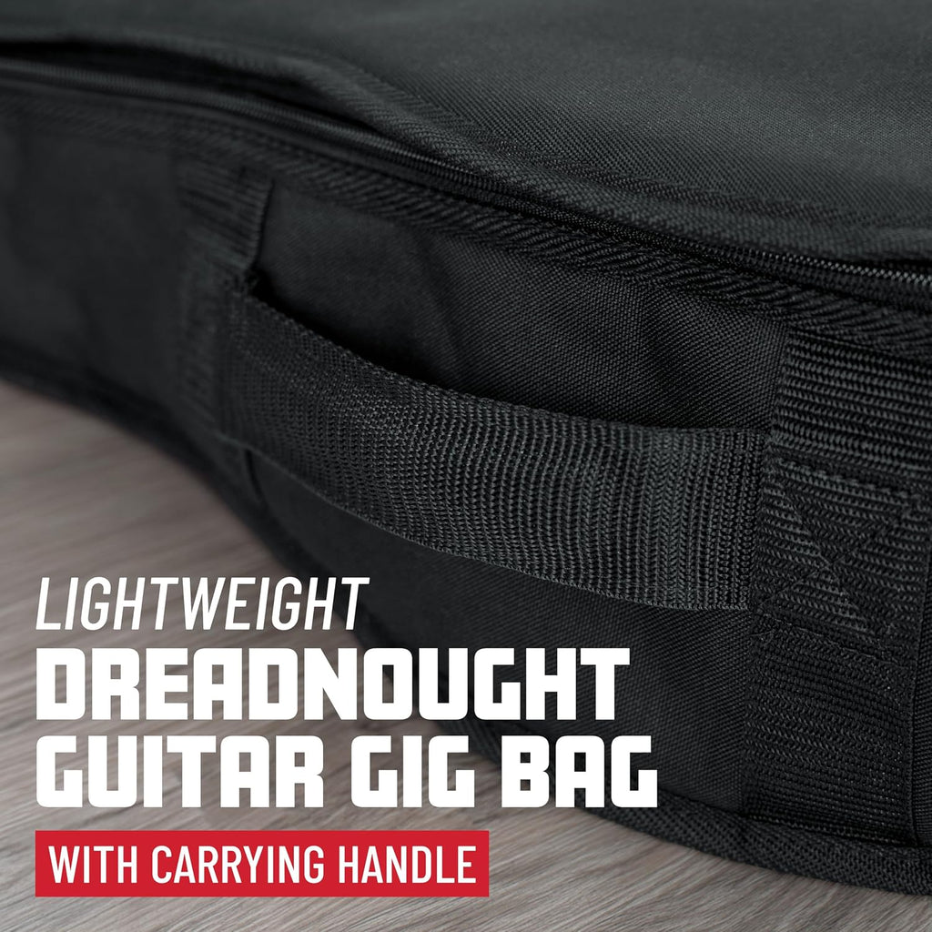 Cases Foam Padded Acoustic Guitar Gig Bag, Fits Dreadnought Style Acoustic Guitars up to 41.9" in Length (GBE-DREAD)