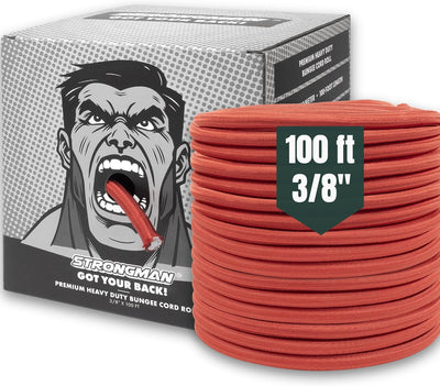 Heavy Duty Bungee Cord Roll – 3/8" × 100 ft, 426 LBF Strength, Polyester Sheath & Latex Core, UV Resistant, Outdoor