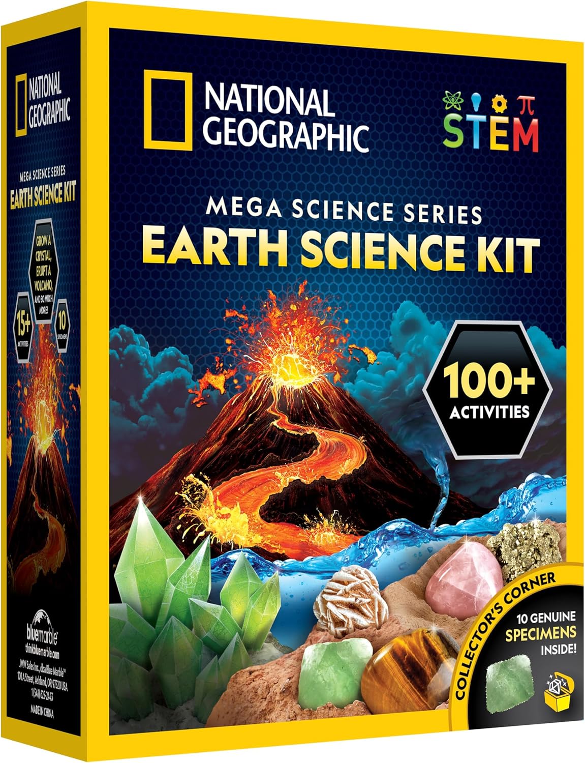 National Geographic Earth Science Kit with 100+ Activities for Kids 8-12 | Crystal Growing, Volcano Experiments, Rock