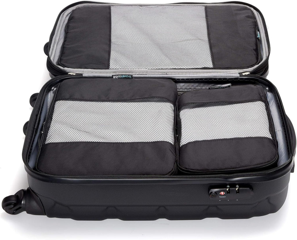 Travel Wise Packing Cubes for Travel - 5 Piece Set with Pattern Design, Lightweight Ripstop Nylon Luggage Organizers
