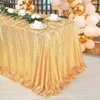 Gold Sequin Tablecloth 90"x132" Wedding Glitter Table Cloth