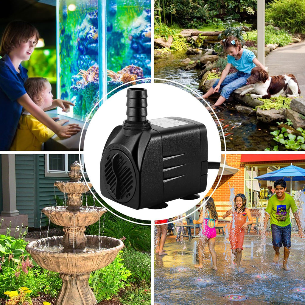 400GPH Submersible Fountain Water Pump for Pond Aquarium Hydroponics