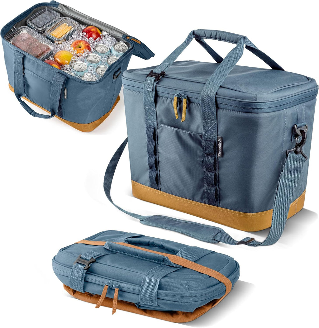 Pacifica Collapsible Cooler, Large, Ocean | Insulated liner helps keep food and drinks cold. A reinforced base