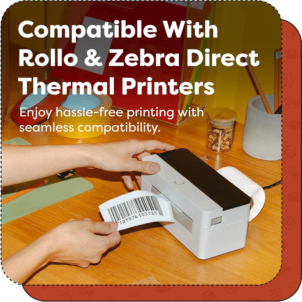4" X 8" Direct Thermal Labels (2000 Count, 10 Rolls) - Large | Shipping and Barcode Labels, Thermal Sticker Roll for