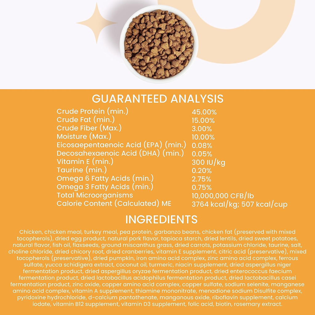 Nude Super Food Dry Cat Food - Turkey + Chicken - Grain Free, High Protein, No Fillers, Superfoods, 5lb Bag