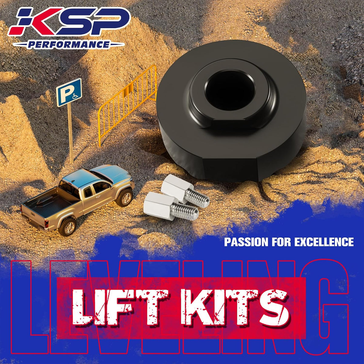 KSP 2" Front Leveling Lift Kits for Ford with 5/8" Stud (4WD only)