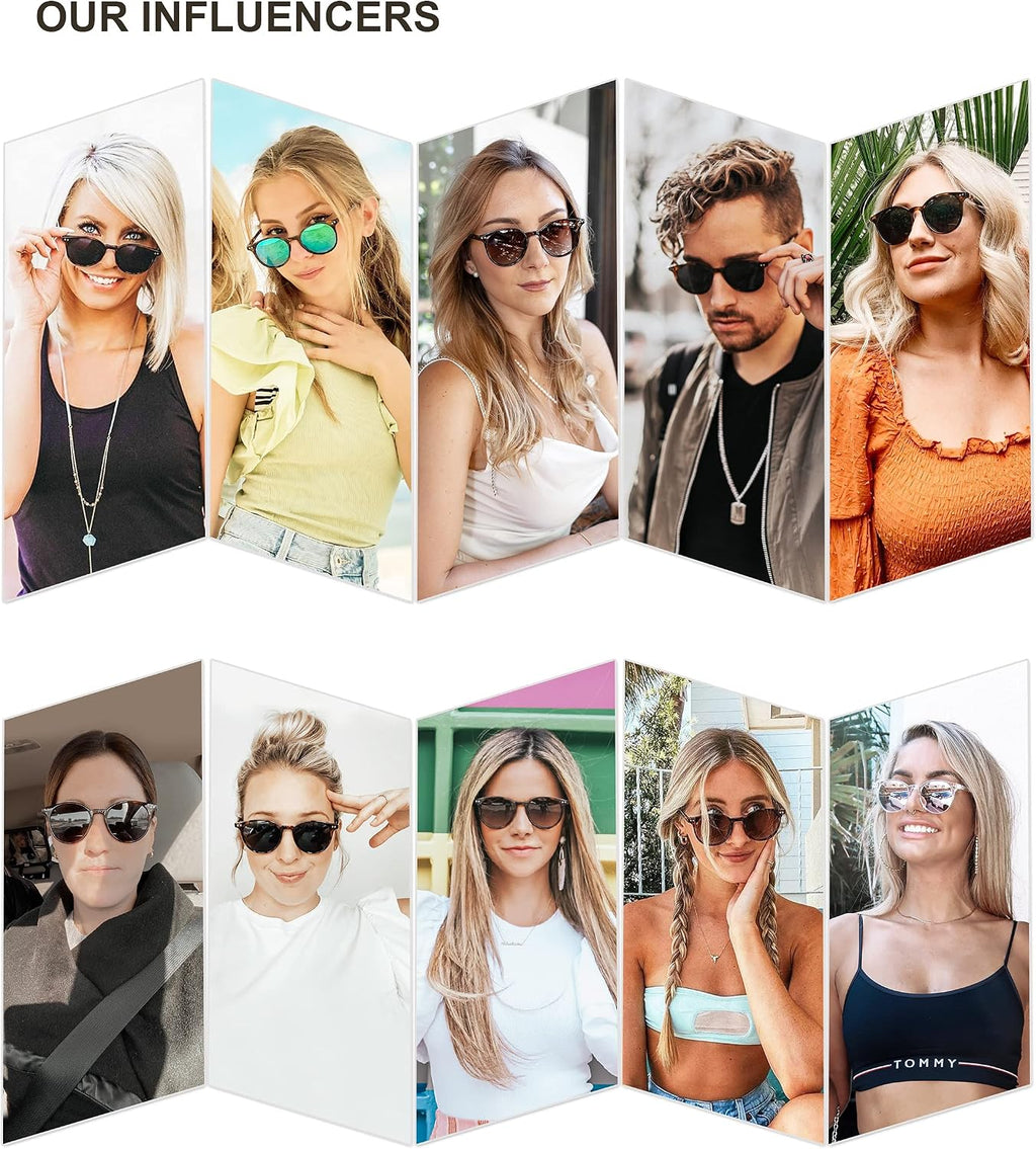 Small Round Classic Polarized Sunglasses for Women Men Vintage Style | UV400 Lens Lightweight Design Comfortable and