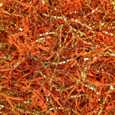 2 LB Fall Crinkle Cut Paper Shred Filler Gift Wrapping & Basket Filler Orange Gold Shredded Paper for