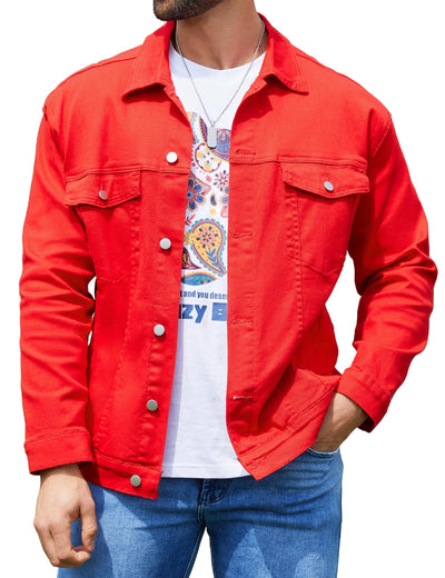Denim Jackets for Men Trucker Jean Jacket Unlined Coats L