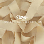 Nude Frayed Cotton Ribbon, 1 Inch, 15 Yards