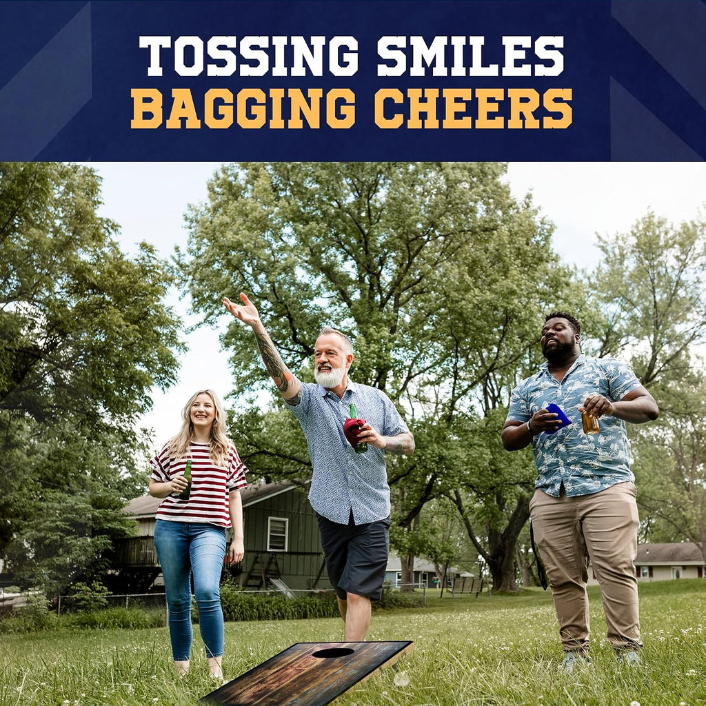 Stick & Slide Cornhole Bags - 6"x6" Premium Plastic Resin Filled, Dual-Sided Canvas & Suede Cornhole Bean Bags for